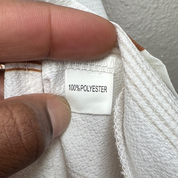 Wish White and Brown Bow Detail Midi Dress Women’s Size Small - Picture 4 of 12